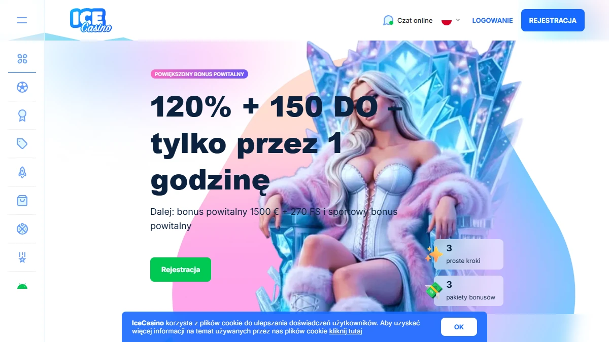 Aktualny pakiet powitalny Ice Casino w polskiej wersji serwisu